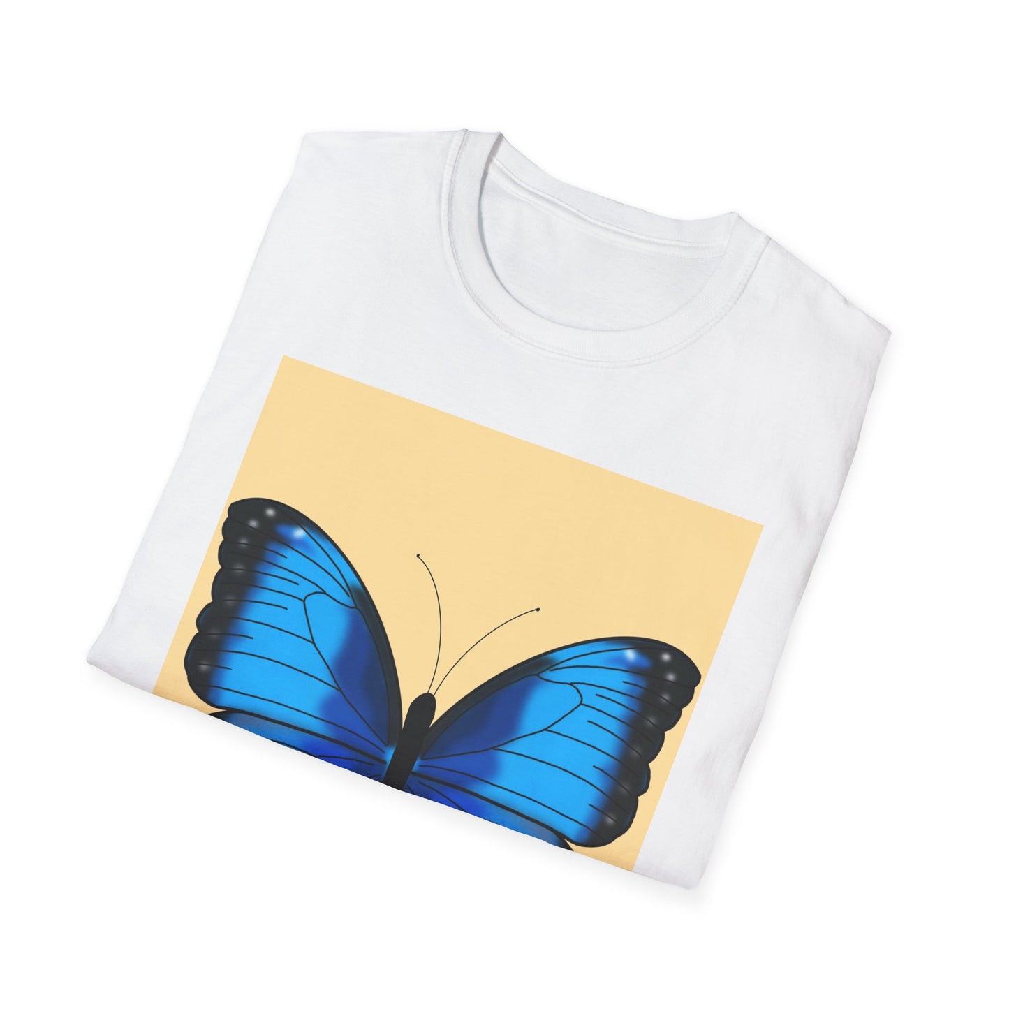 Blue Butterfly Graphic T-Shirt — Vibrant Nature Tee for Spring & Everyday Wear