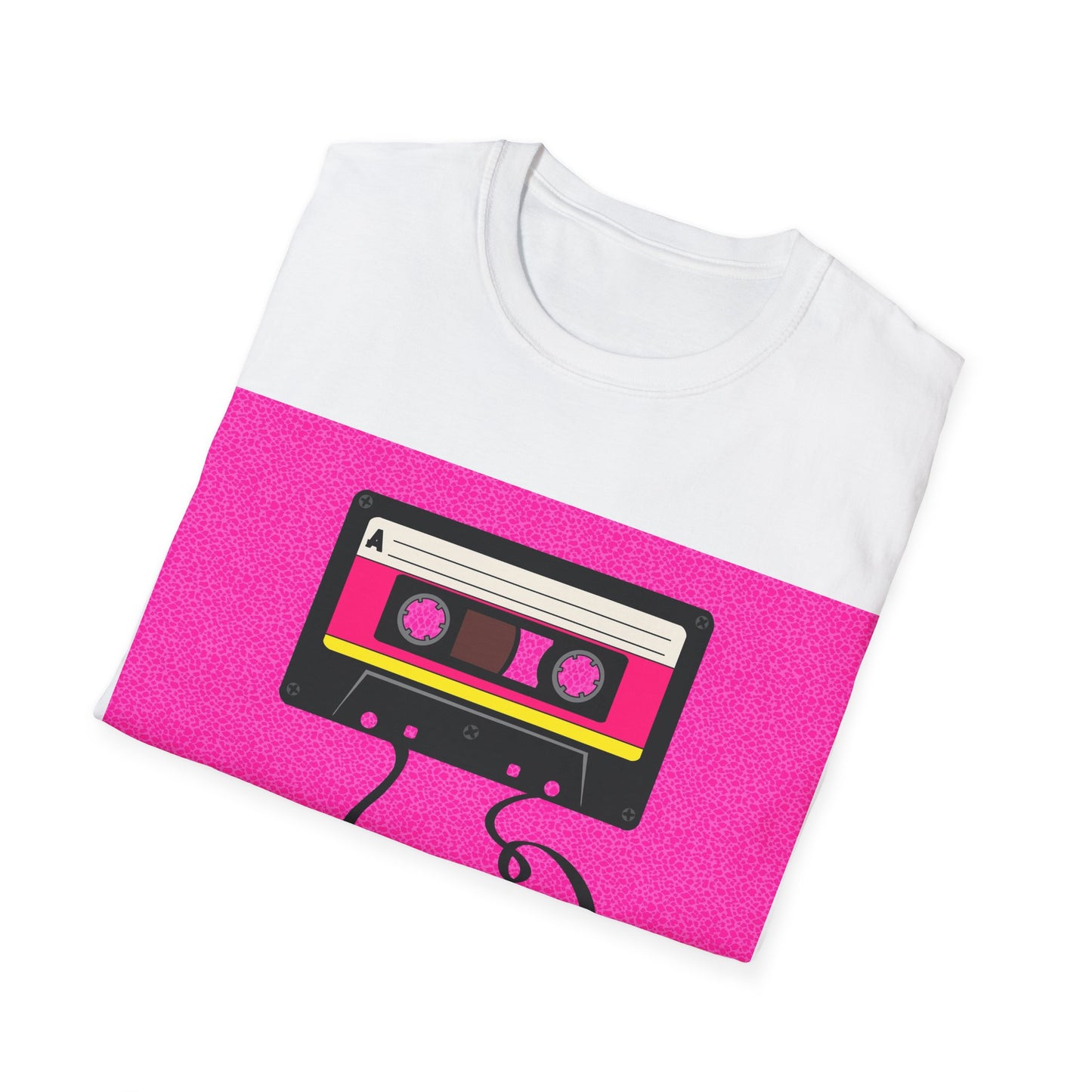 Retro Cassette Tape T-Shirt — 80s Pink Vintage Music Tee