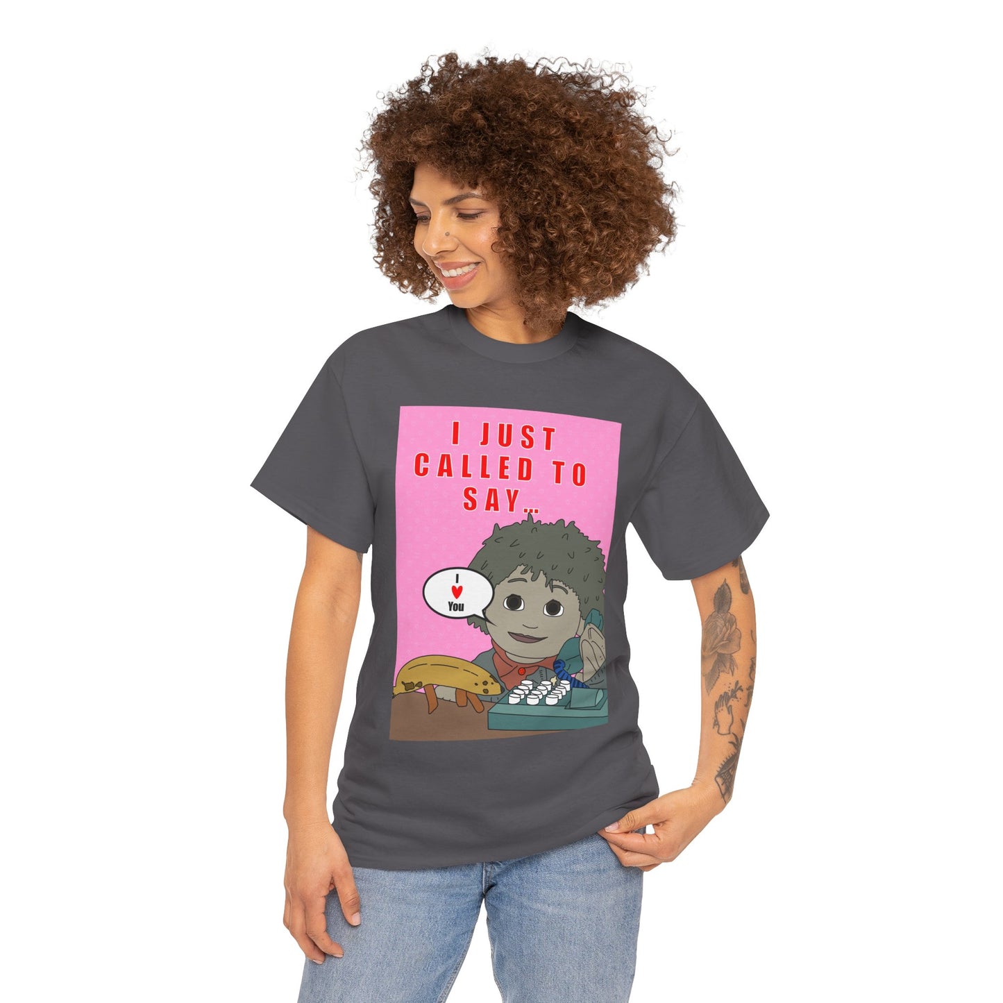 Limited Edition Valentines Day “I Just Called to Say I  You” Cartoon Graphic T-Shirt