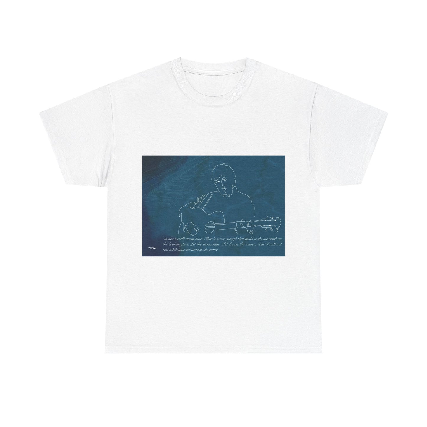 Noel Gallagher Dead in the water Guitar T‑Shirt — Song Lyrics Illustration Tee