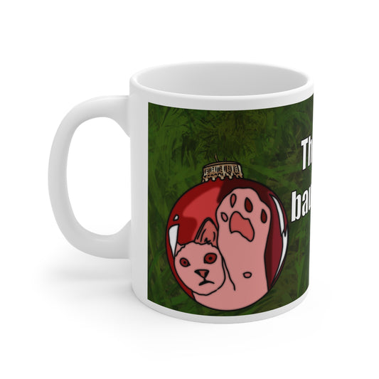 Last Thing The Bauble Sees | Cat Christmas Mug | More Jam