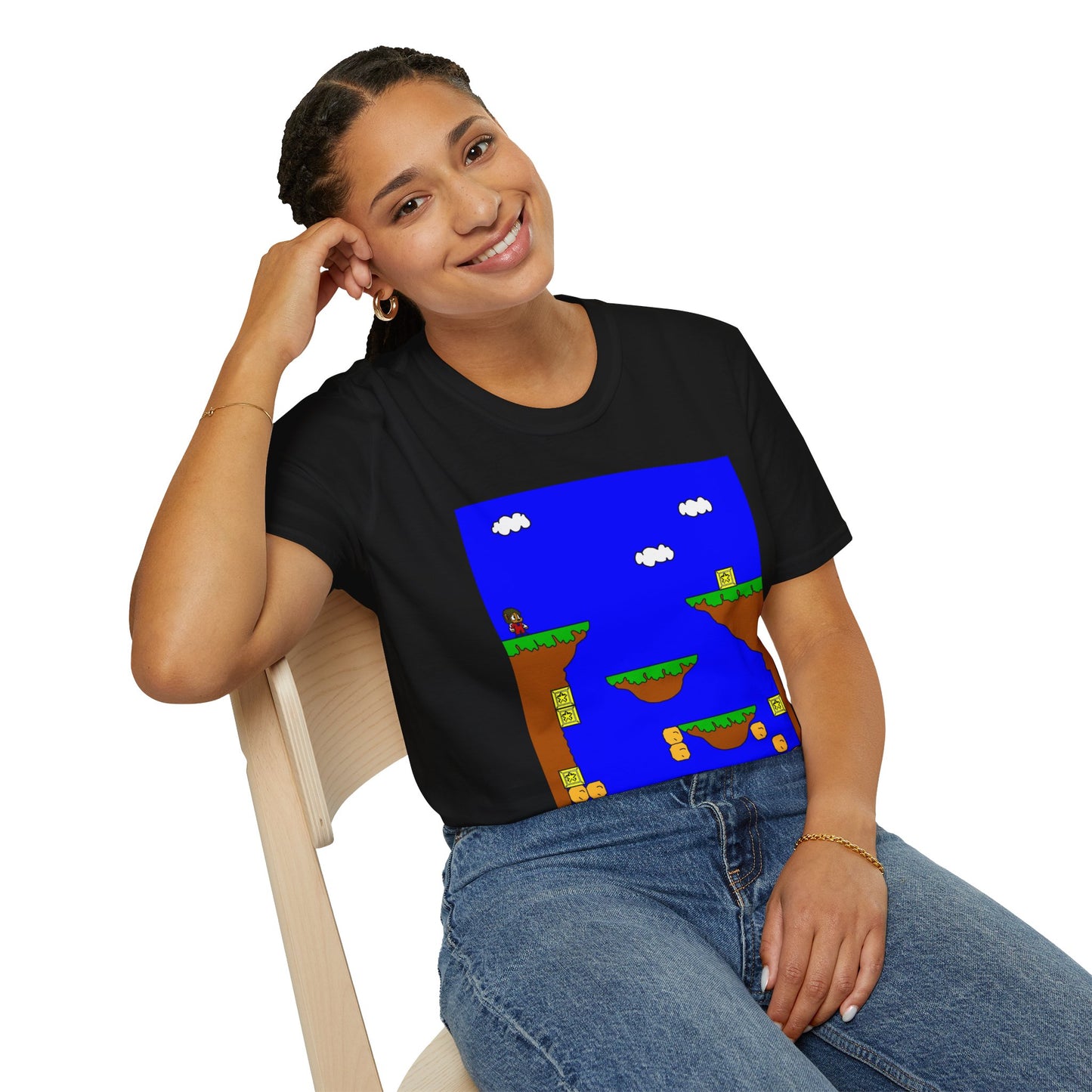 Alex The Kid Retro Pixel Platformer T-Shirt — Vintage Video Game Level Design Tee