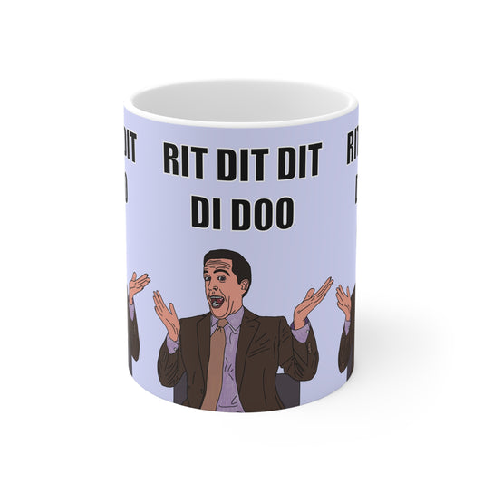 Andy Bernard Mug — 'Rit Dit Dit Di Doo' Cartoon Character Design, Funny Office Gift