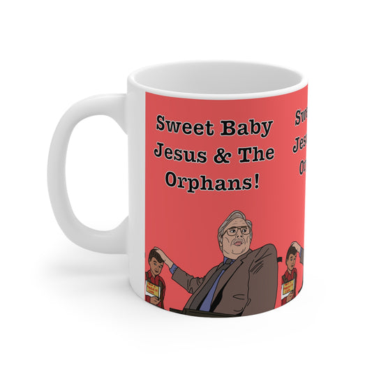 Phoenix Nights | Brian Potter Sweet Baby Jesus & The Orphans Mug | More Jam