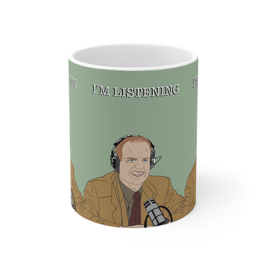 Frasier I'm Listening Coffee Mug — Retro Radio Host Ceramic Mug