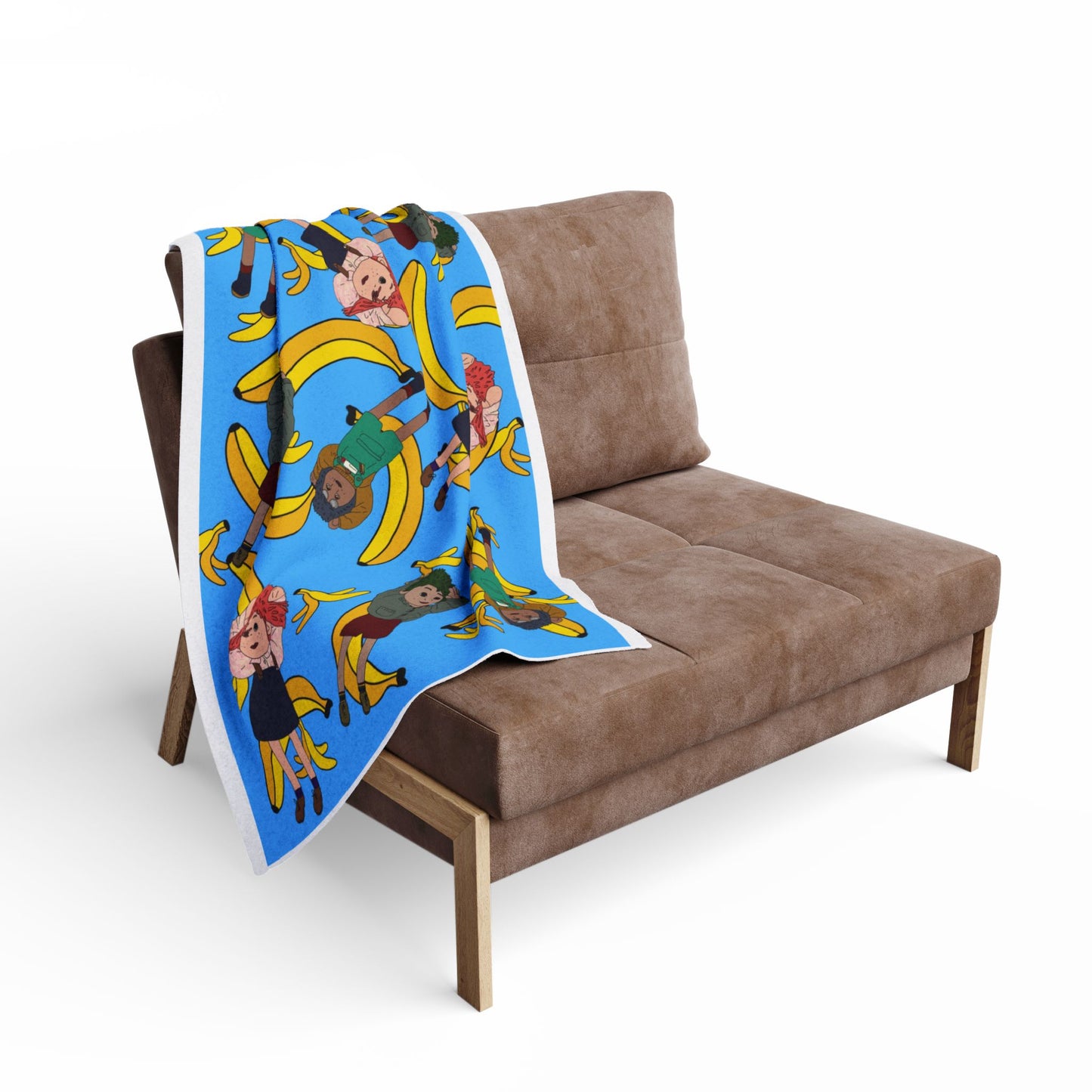 Banana Tots Fleece Blanket — Playful Cartoon Bananas