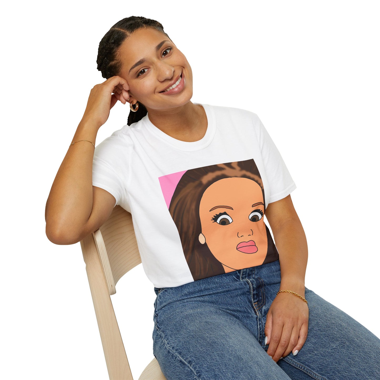 WTF Face T-Shirt — Retro Cartoon Portrait Tee