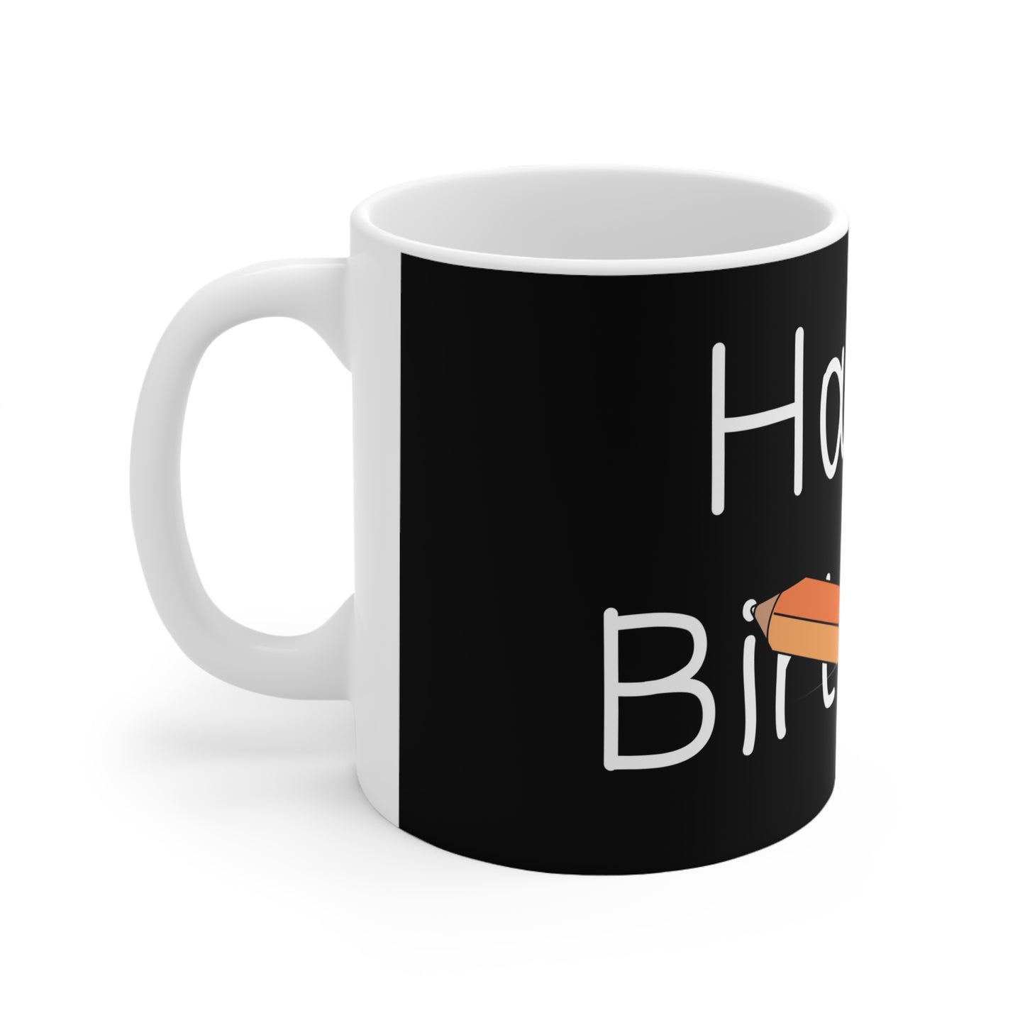 Retro Pen Happy Birthday Ceramic Coffee Mug —