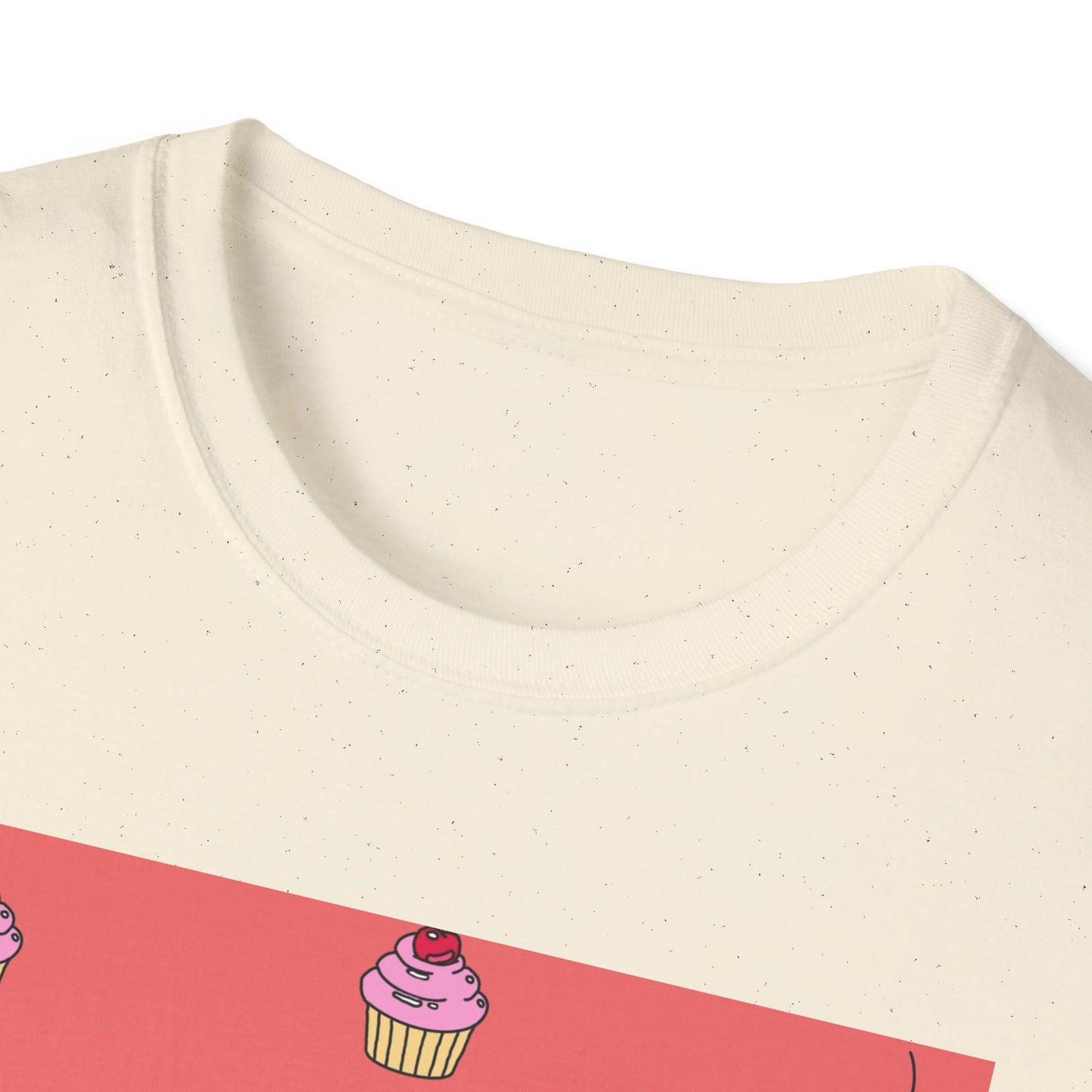 Cute Tiny Cake Character T-Shirt — Playful Cupcake Pattern Tee