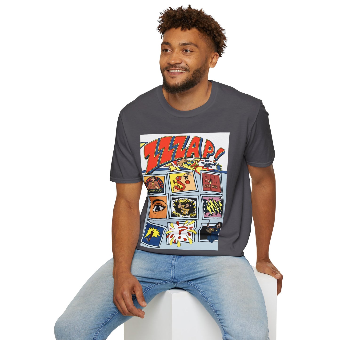 ZZZAP! TV Show 90s Comic Panel Graphic T-Shirt