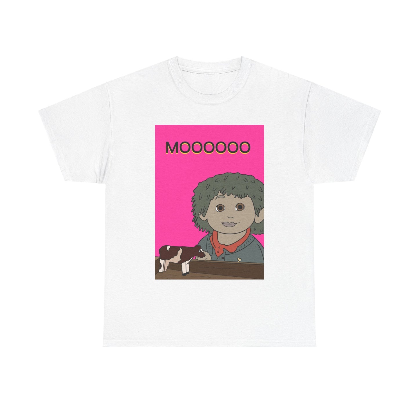 MOOO Graphic Tee — Tiny with Cow Illustration
