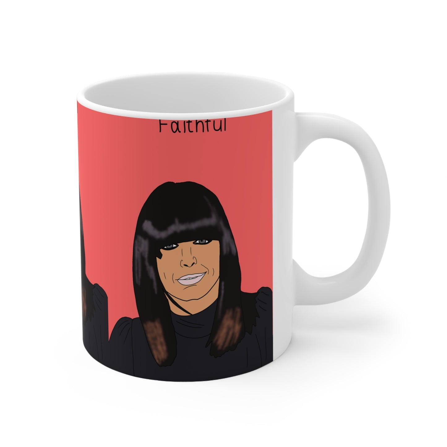Claudia Winkleman Mug — 'Faithful' Portrait Coffee Cup