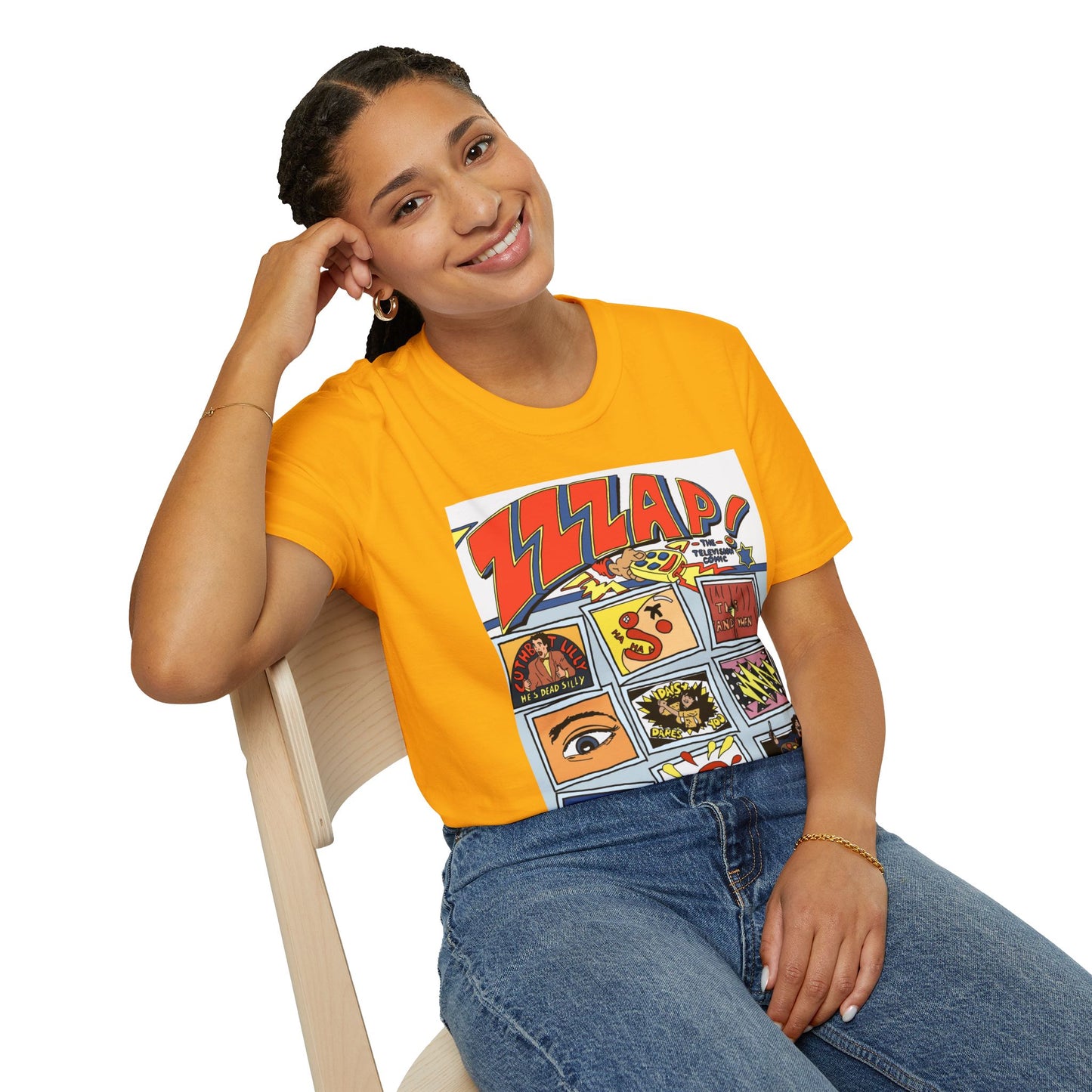 ZZZAP! TV Show 90s Comic Panel Graphic T-Shirt