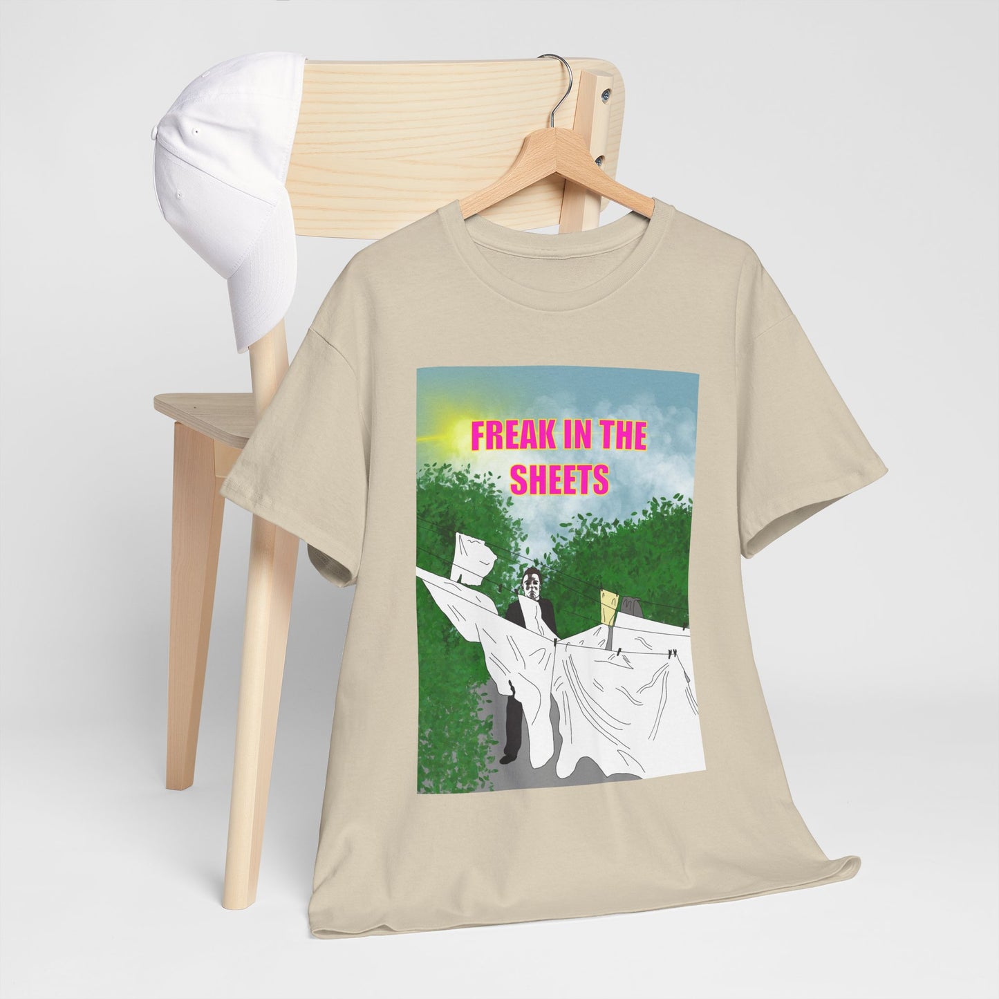 Graphic Tee — "Freak in the Sheets" Retro Ghost Design