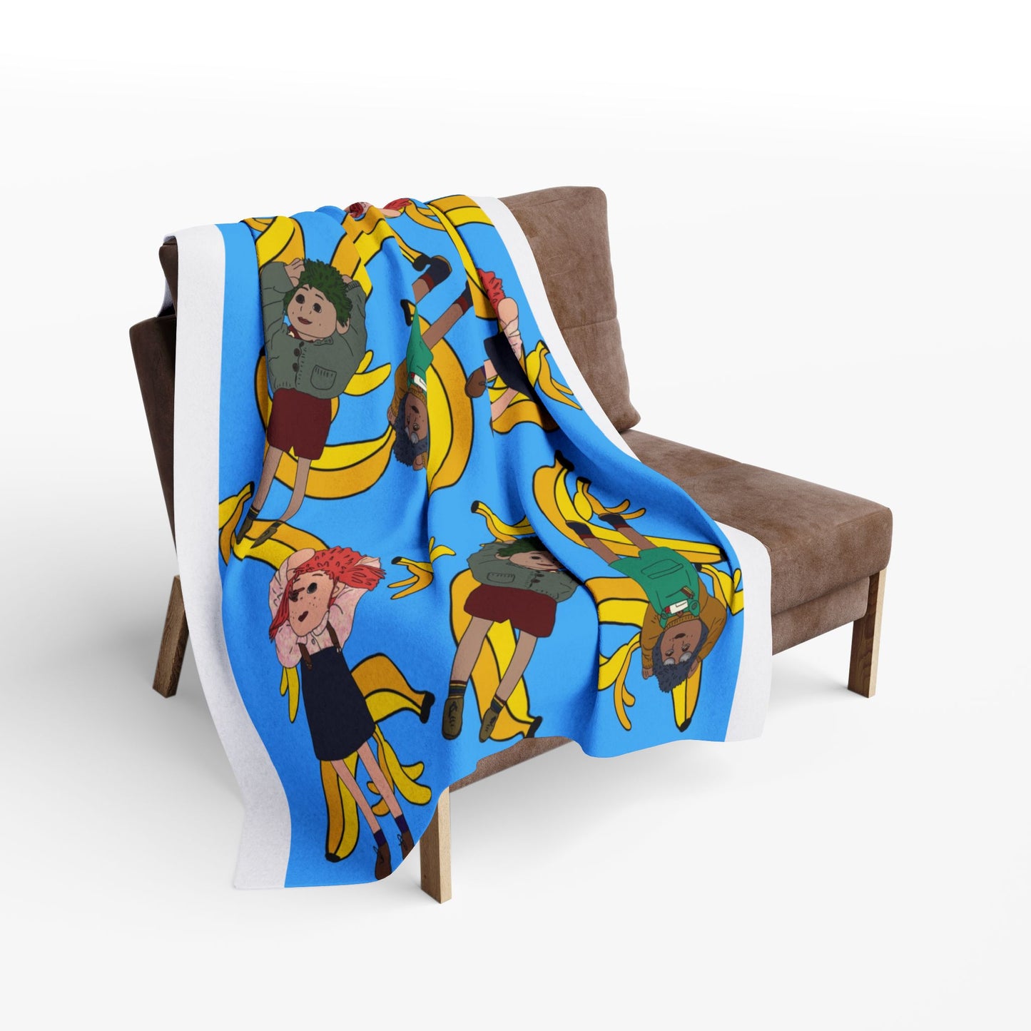 Banana Tots Fleece Blanket — Playful Cartoon Bananas