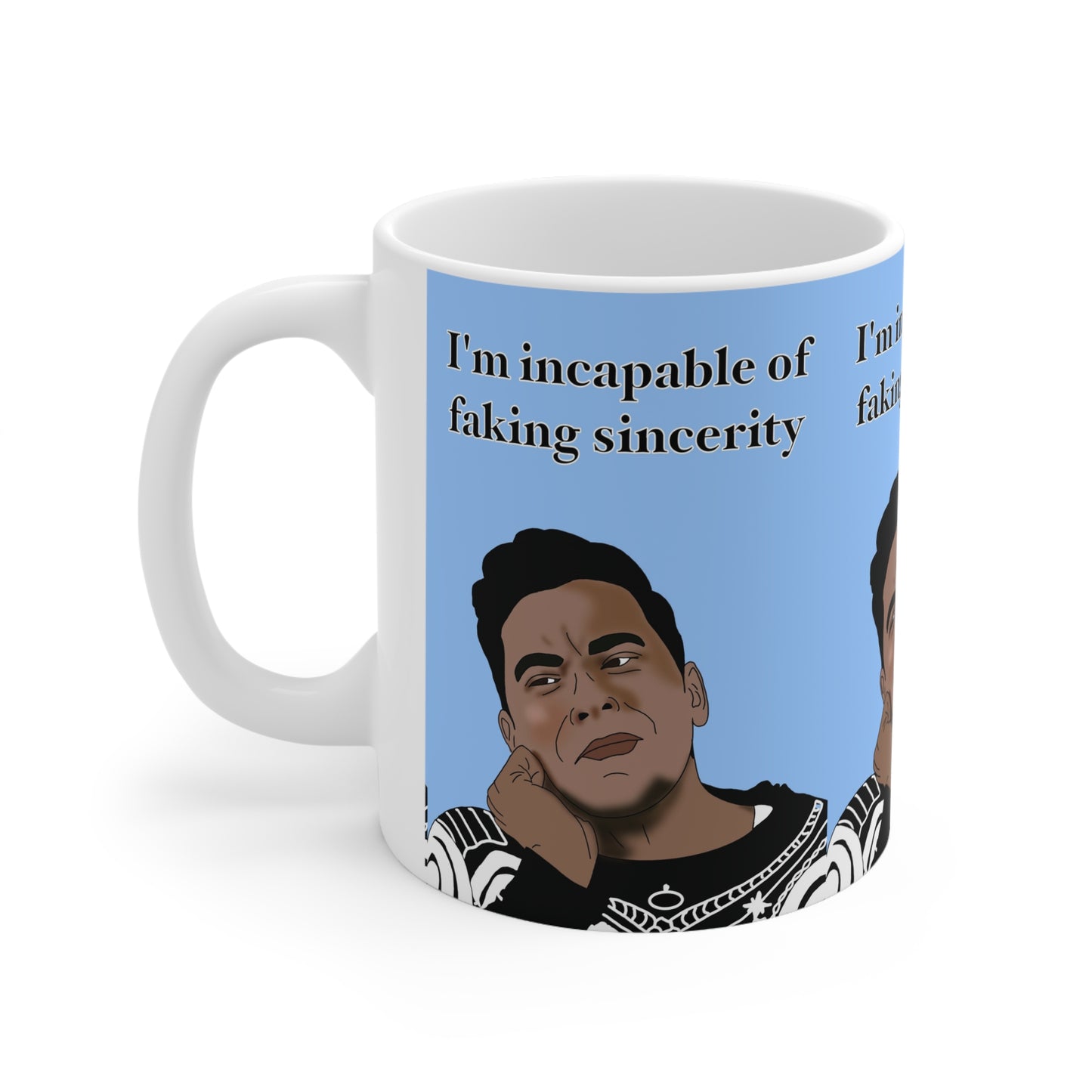 David Rose "I'm Incapable of Faking Sincerity" Ceramic Coffee Mug — Funny TV Quote Mug