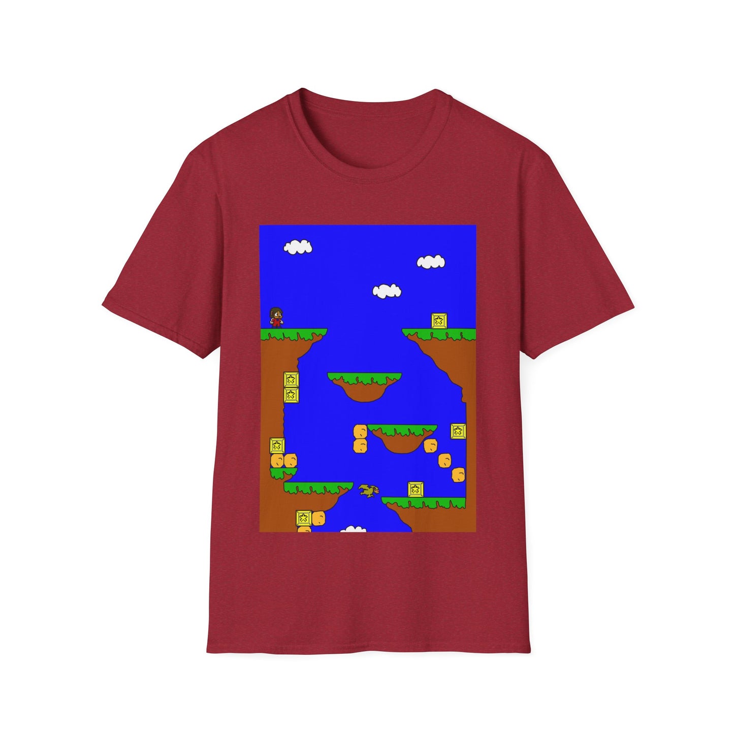 Alex The Kid Retro Pixel Platformer T-Shirt — Vintage Video Game Level Design Tee