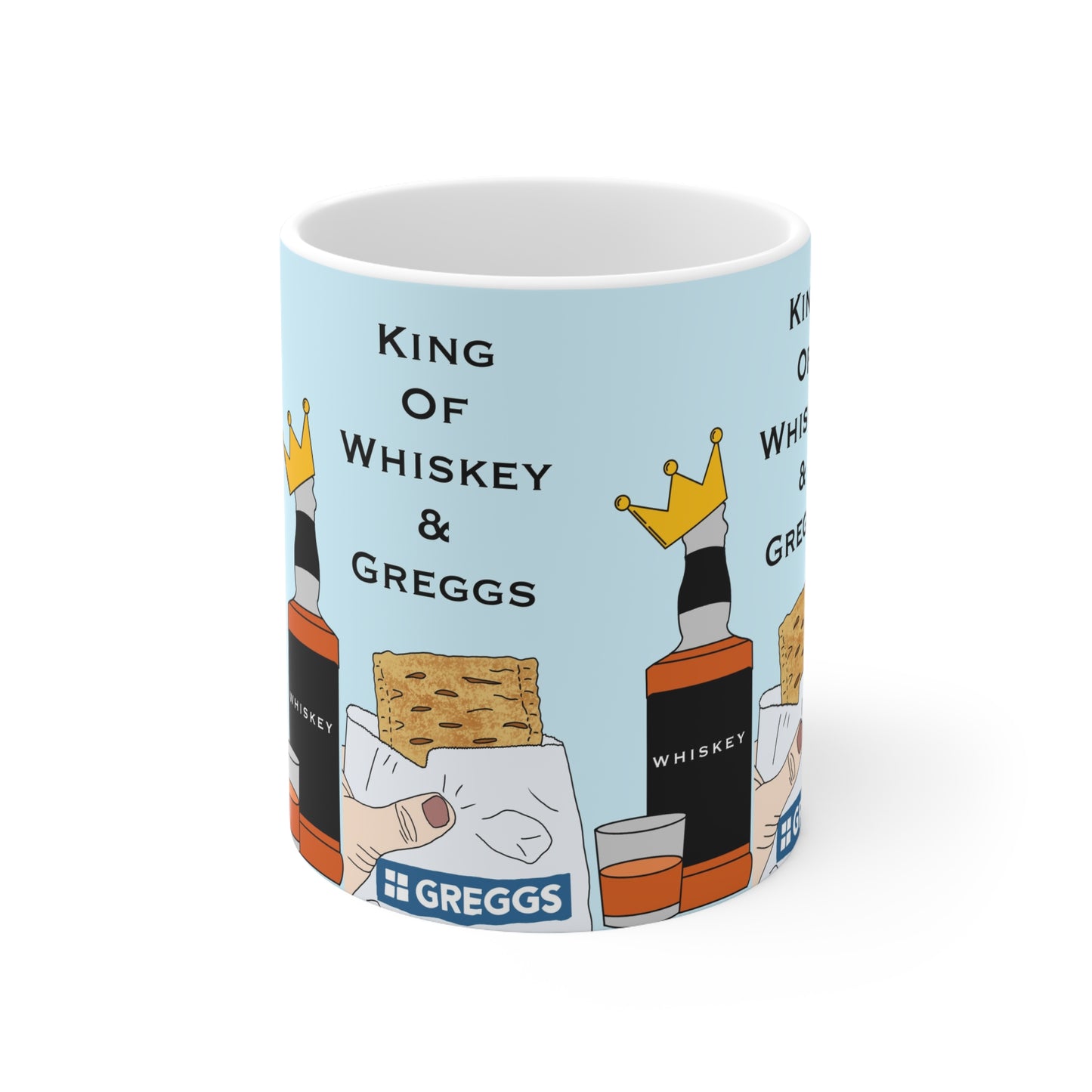 King of Whiskey & Greggs Ceramic Coffee Mug — Funny UK Brunch Tea Cup