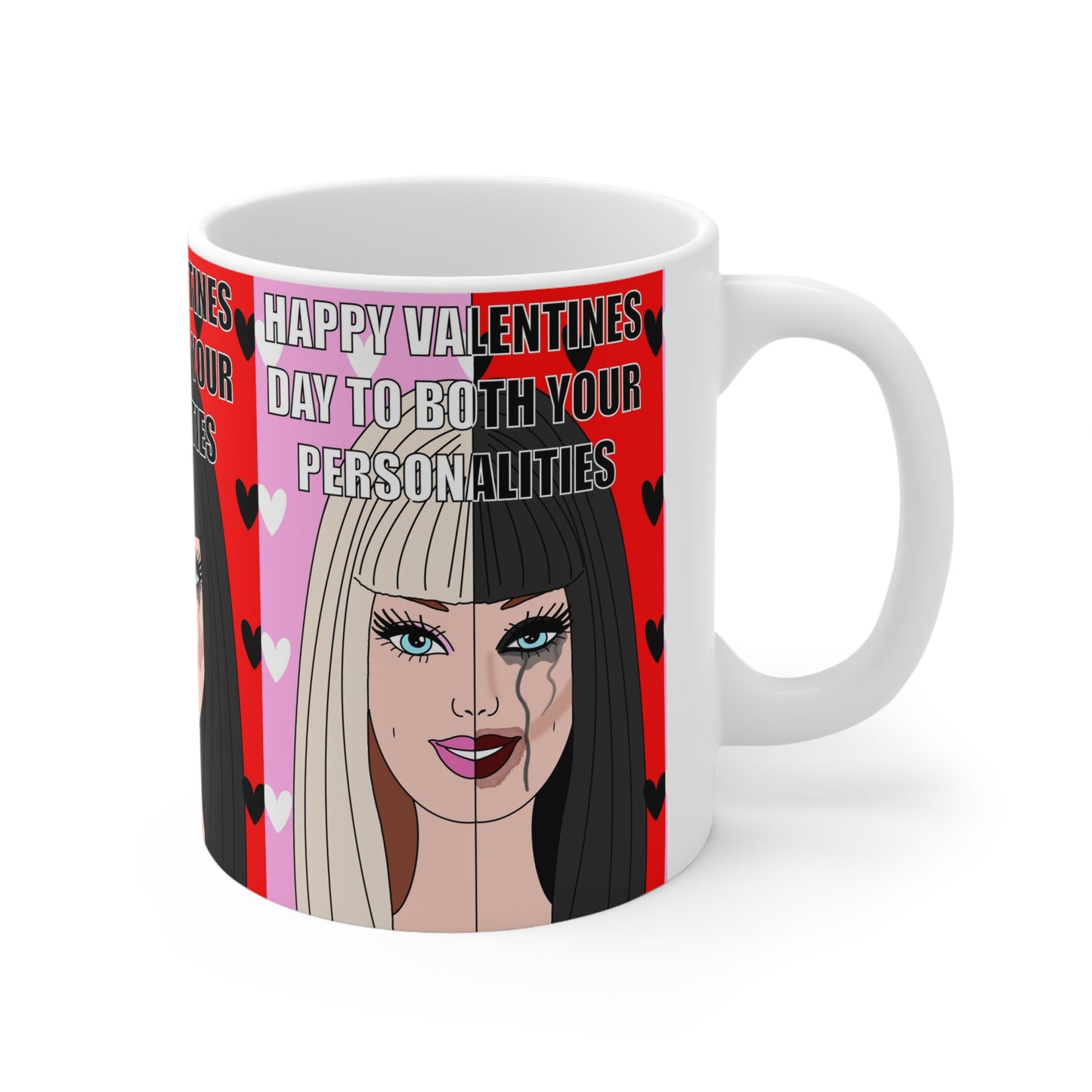 Valentine's Day Dual-Personality Coffee Mug — "Happy Valentine's Day to Both Your Personalities" (11oz, 15oz)