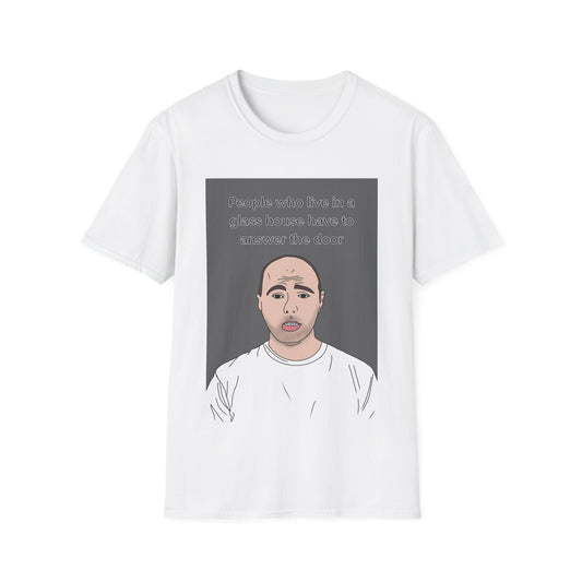 Karl Pilkington  — Portrait Illustration with 'Glass Houses' Quote