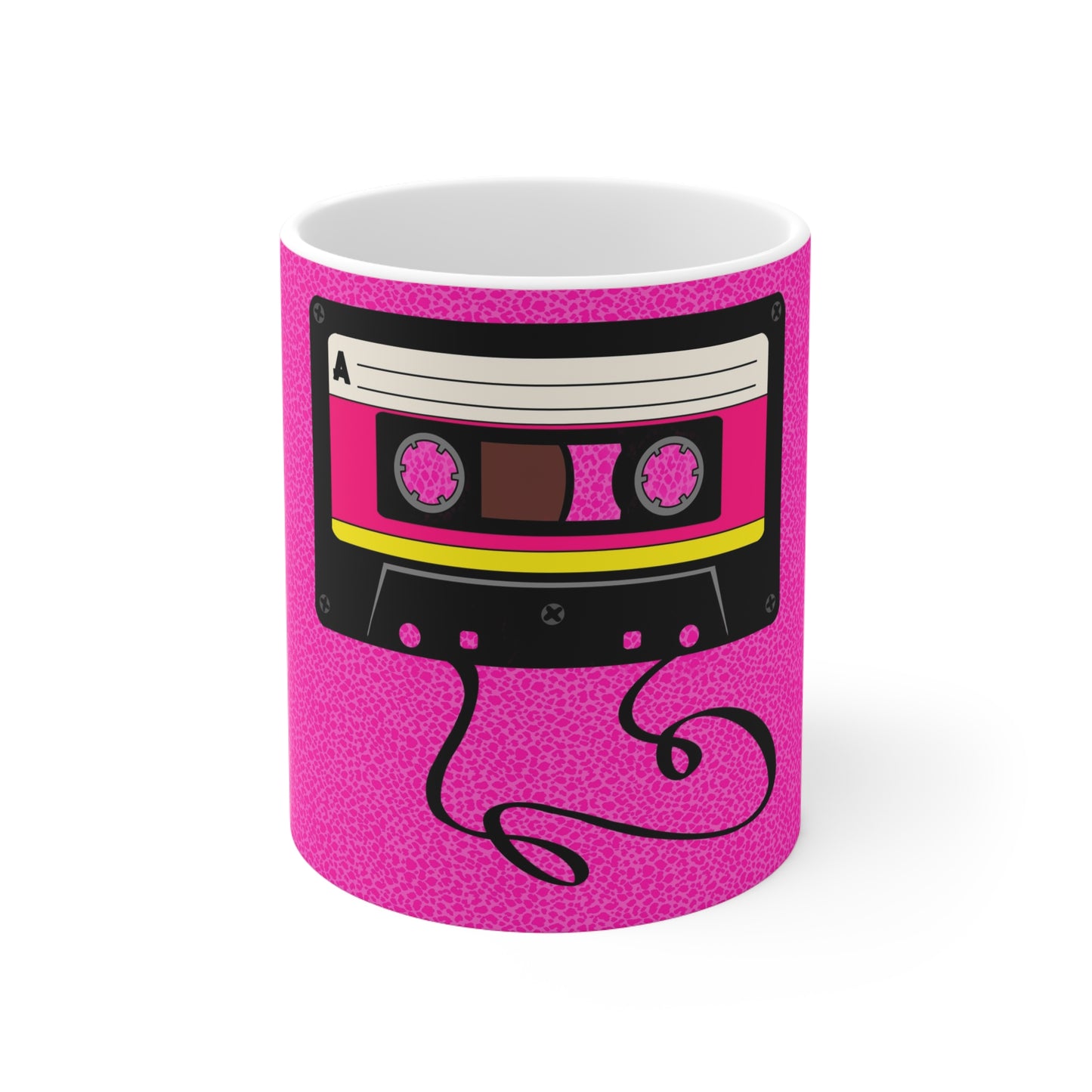 Retro Cassette Coffee Mug — Pink 80s Tape Ceramic Mug