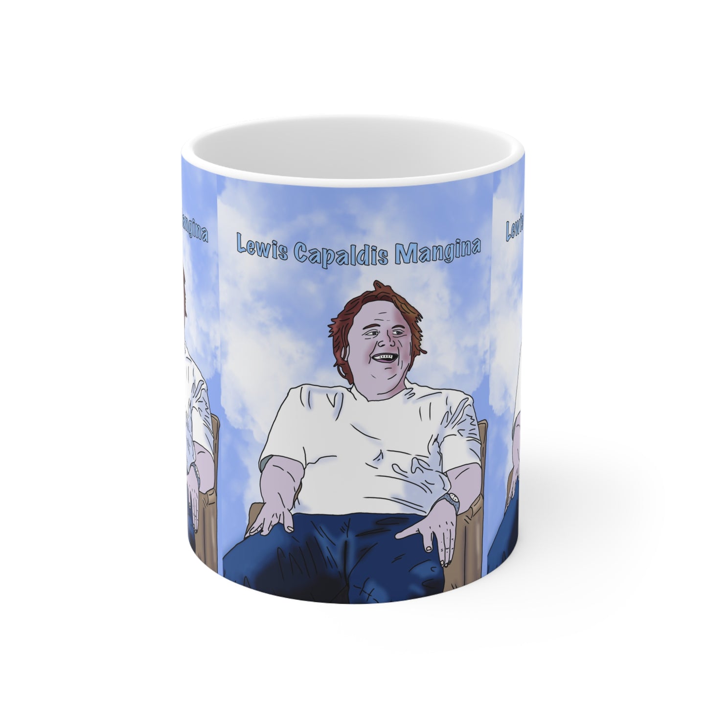 Ceramic Coffee Mug — Sky Background, 'Lovin' Capaldi's Mangina' Design