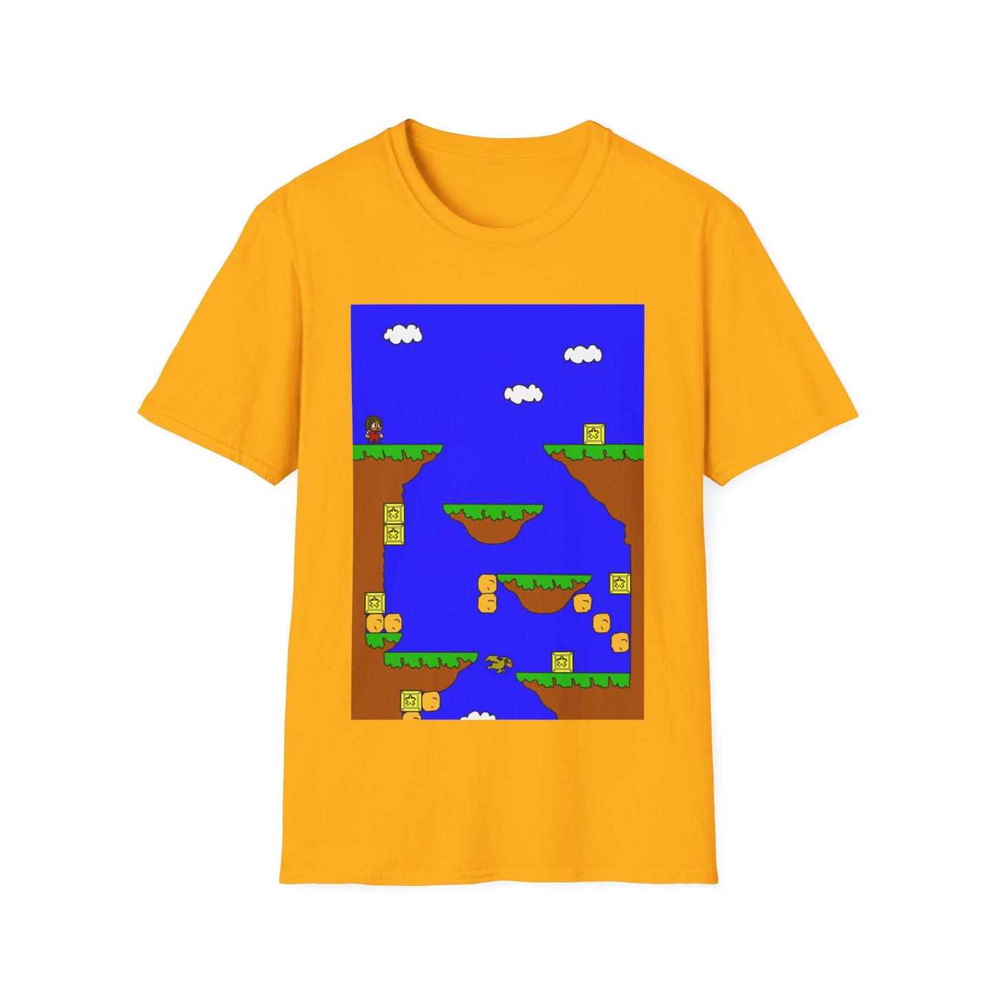 Alex The Kid Retro Pixel Platformer T-Shirt — Vintage Video Game Level Design Tee