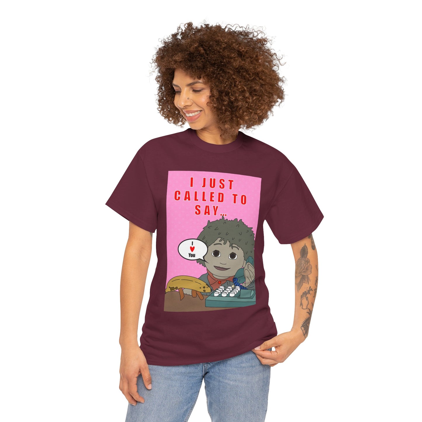 Limited Edition Valentines Day “I Just Called to Say I  You” Cartoon Graphic T-Shirt