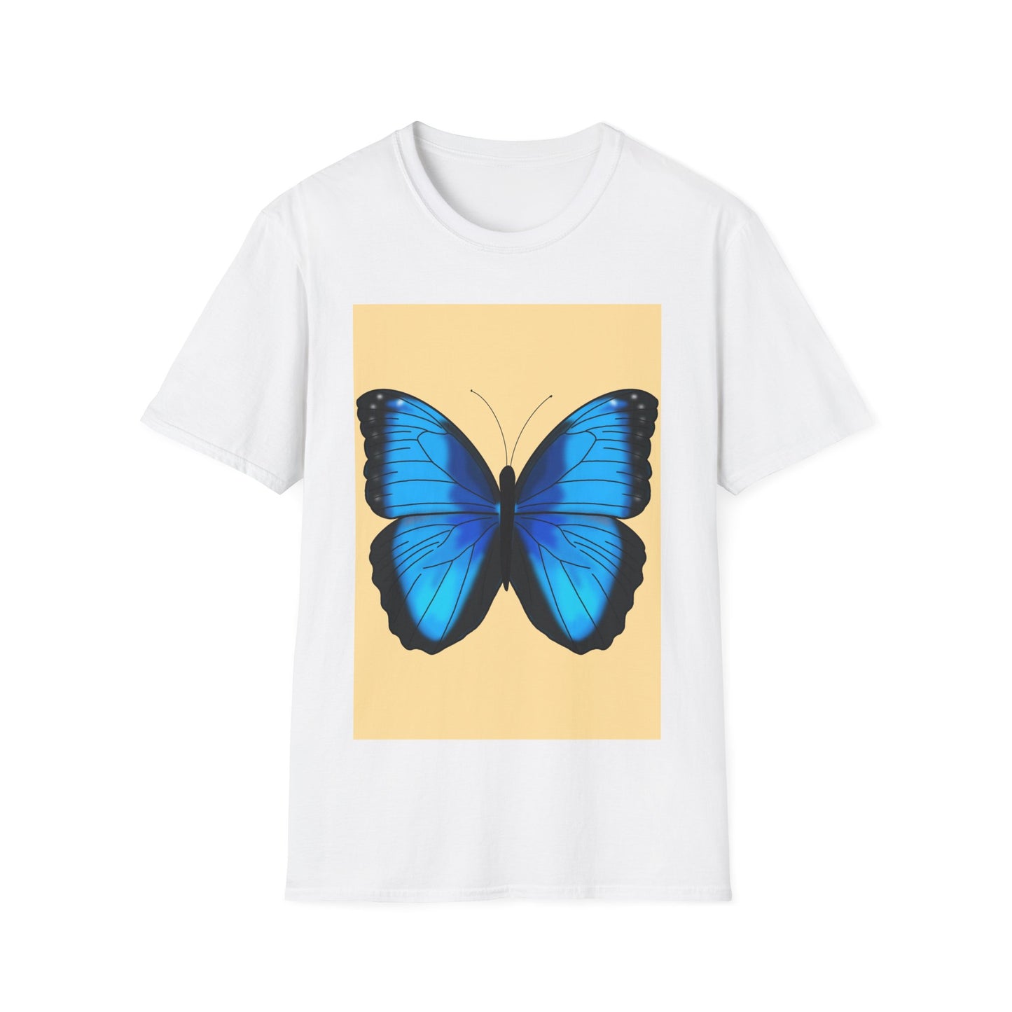 Blue Butterfly Graphic T-Shirt — Vibrant Nature Tee for Spring & Everyday Wear