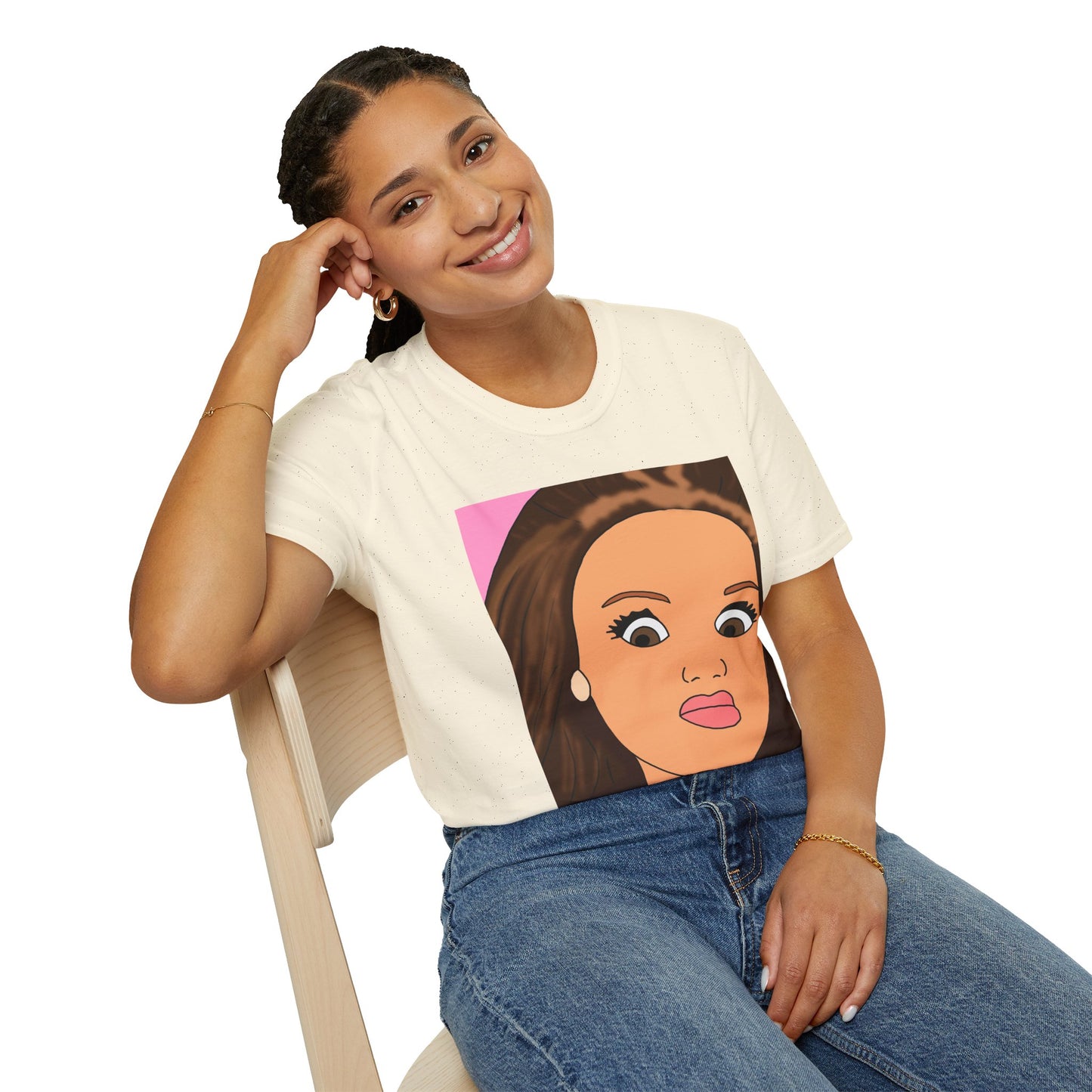 WTF Face T-Shirt — Retro Cartoon Portrait Tee