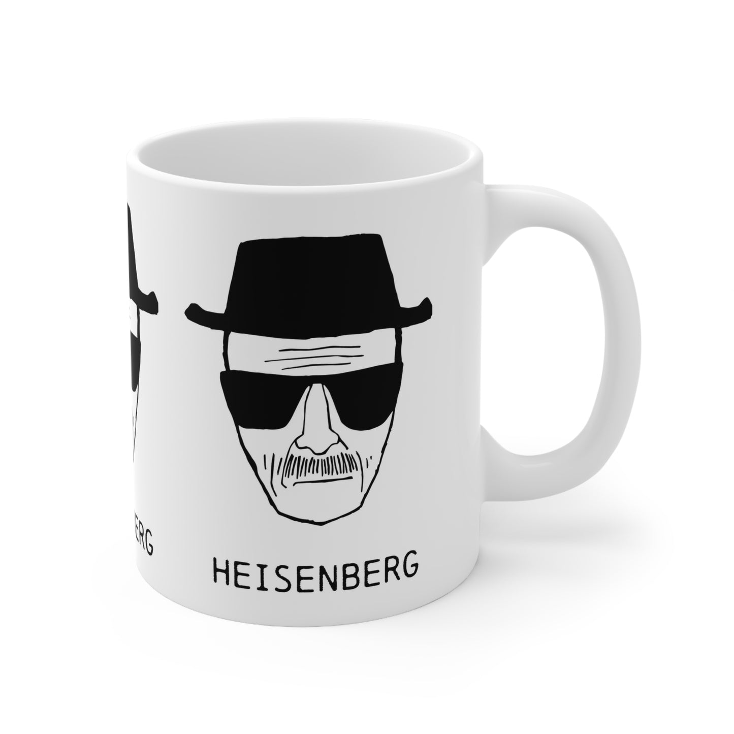 Heisenberg Face Mug — TV Show Walter White Coffee Cup (11oz & 15oz)