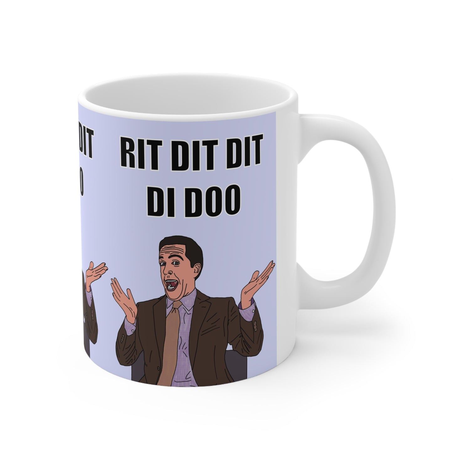 Andy Bernard Mug — 'Rit Dit Dit Di Doo' Cartoon Character Design, Funny Office Gift