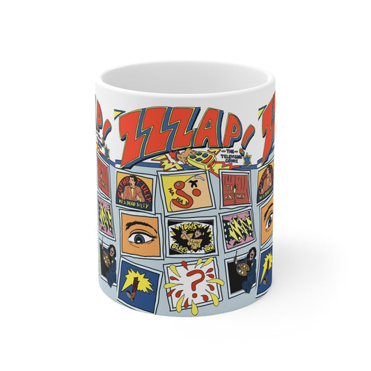 Zzzap 90s TV Ceramic Coffee Mug — 'ZZZAP!' Pop Art 11oz & 15oz
