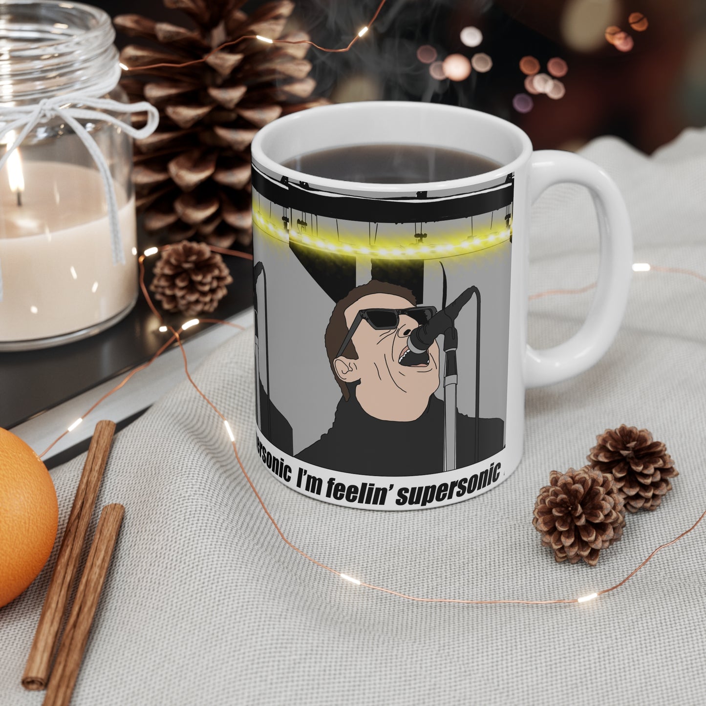 Oasis Supersonic Singer Ceramic Coffee Mug — 'I'm Feelin' Supersonic'