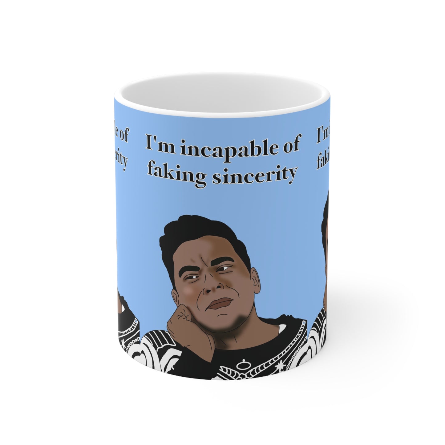 David Rose "I'm Incapable of Faking Sincerity" Ceramic Coffee Mug — Funny TV Quote Mug