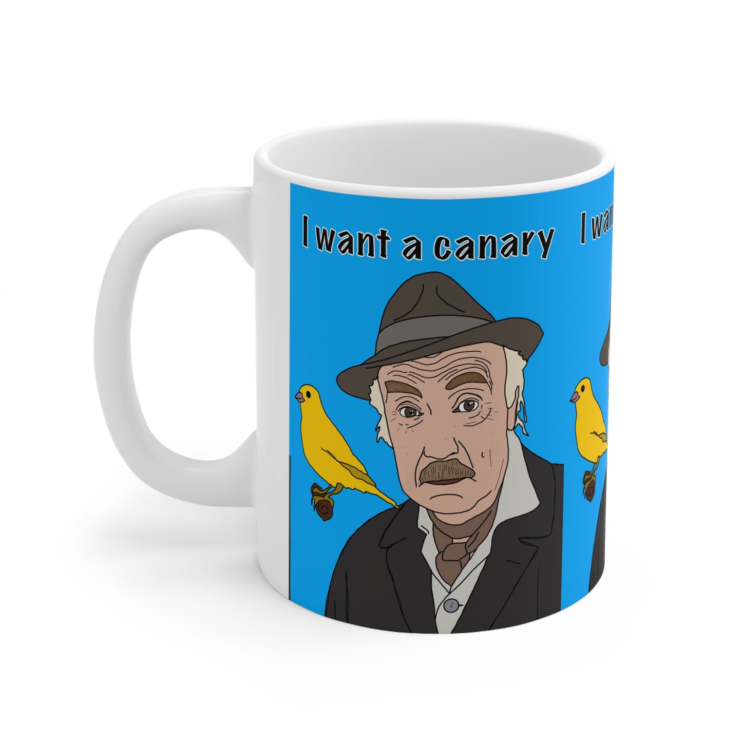 Only Fools & Horses Grandad Ceramic Mug — "I Want a Canary" Vintage Portrait Coffee Cup