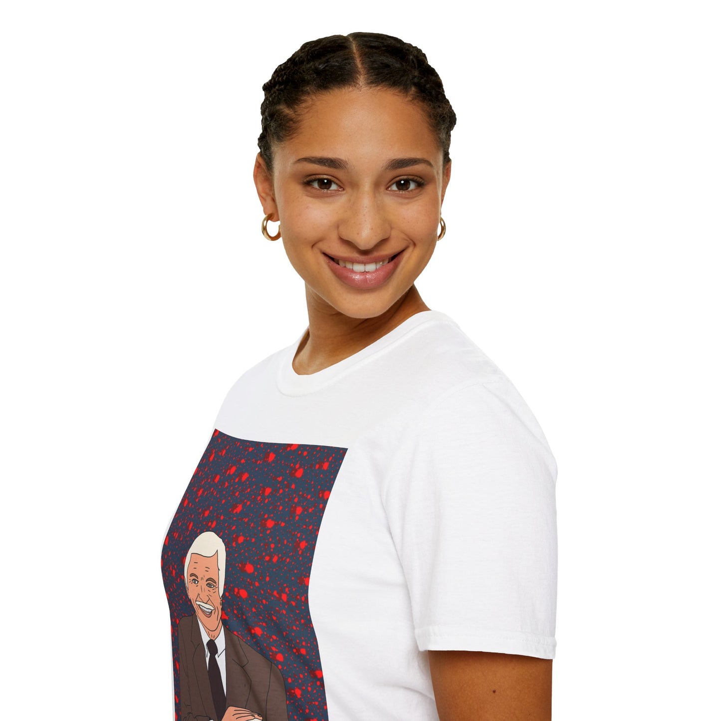 Dick Van Dyke Diagnosis Murder Graphic T-Shirt — Vintage Host Portrait with Skull Illustration