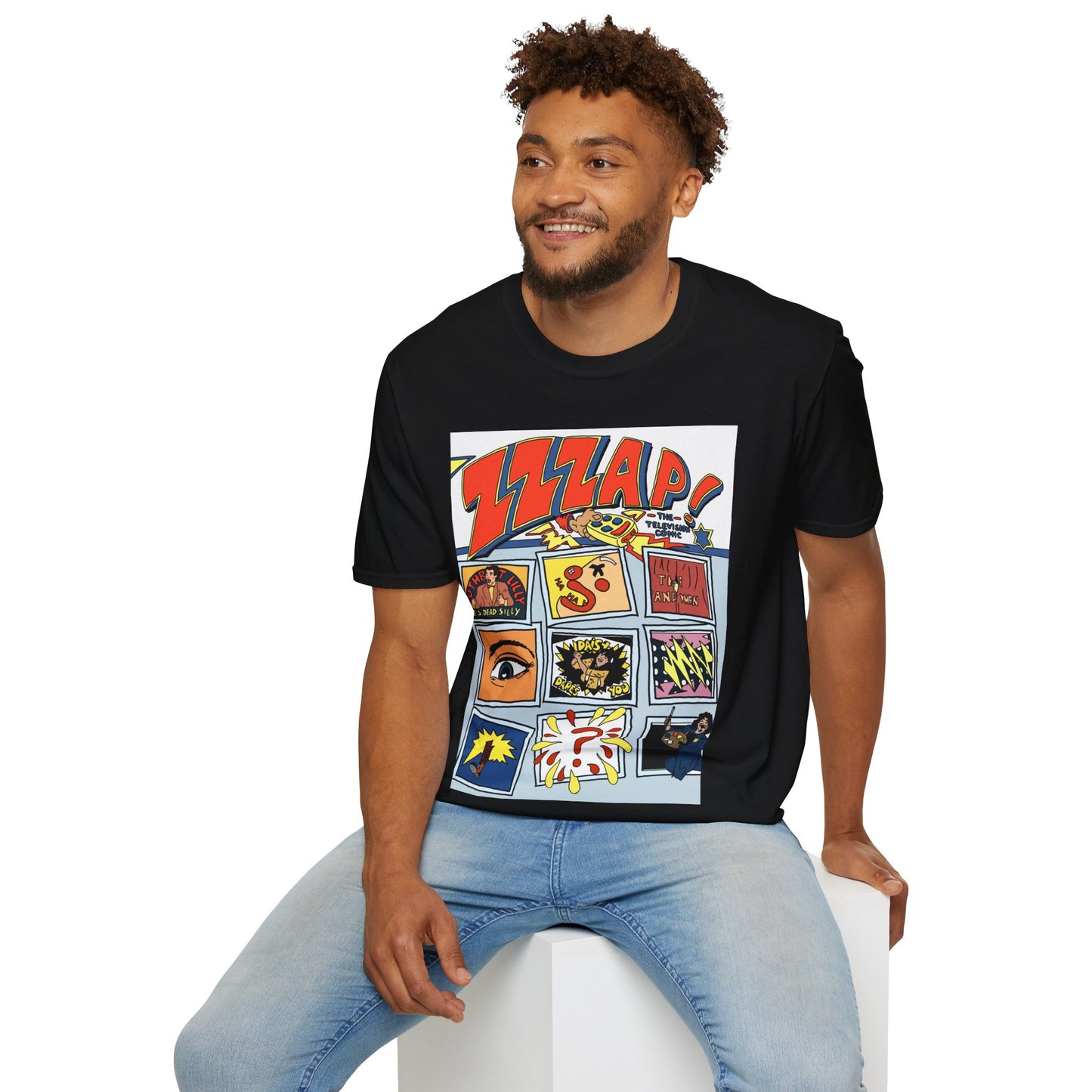 ZZZAP! TV Show 90s Comic Panel Graphic T-Shirt