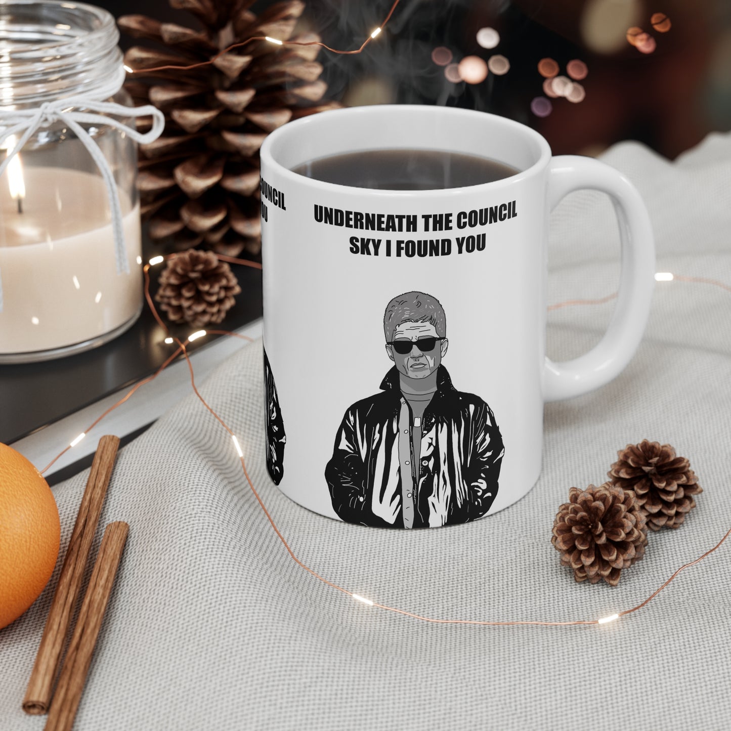 Noel Gallagher Ceramic Mug — 'Underneath the Council Sky I Found You'