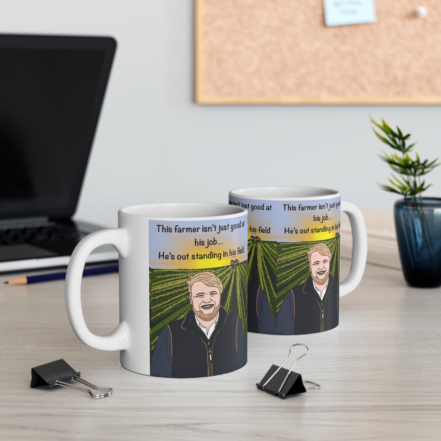 Farmer Kaleb Clarkesons FarmCoffee Mug — "This Farmer Isn’t Just Good at His Job… He’s Out Standing in His Field"