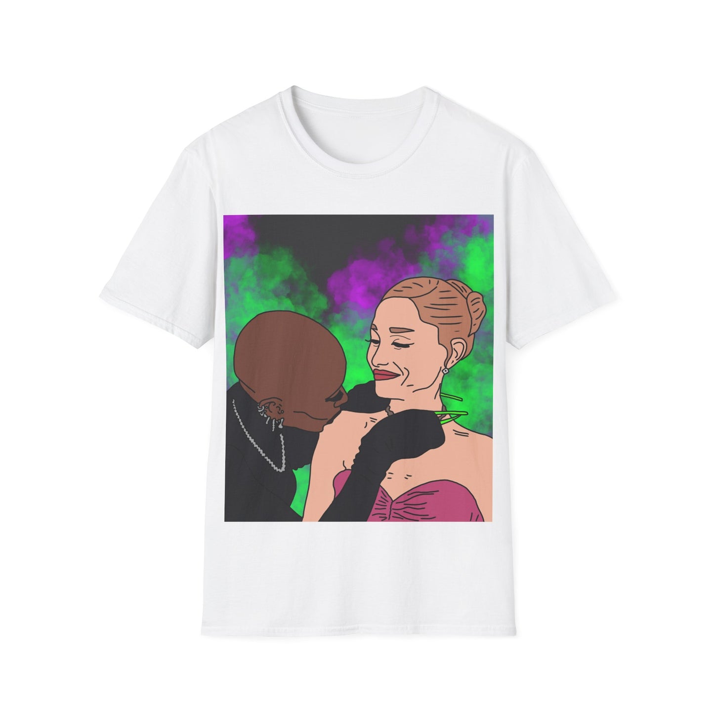 Wicked Cynthia & Arianna Grande Illustration T-Shirt — Retro Neon Couple Art Tee