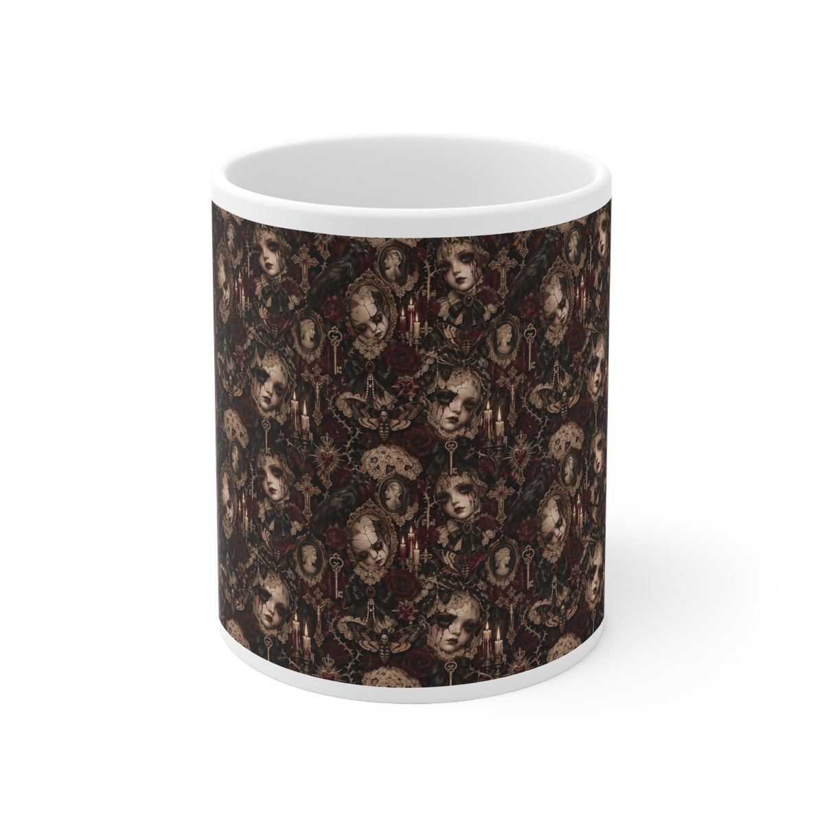 Gothic Masks & Crows Pattern Mug | More Jam