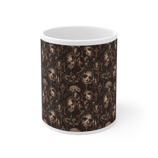 Gothic Masks & Crows Pattern Mug | More Jam