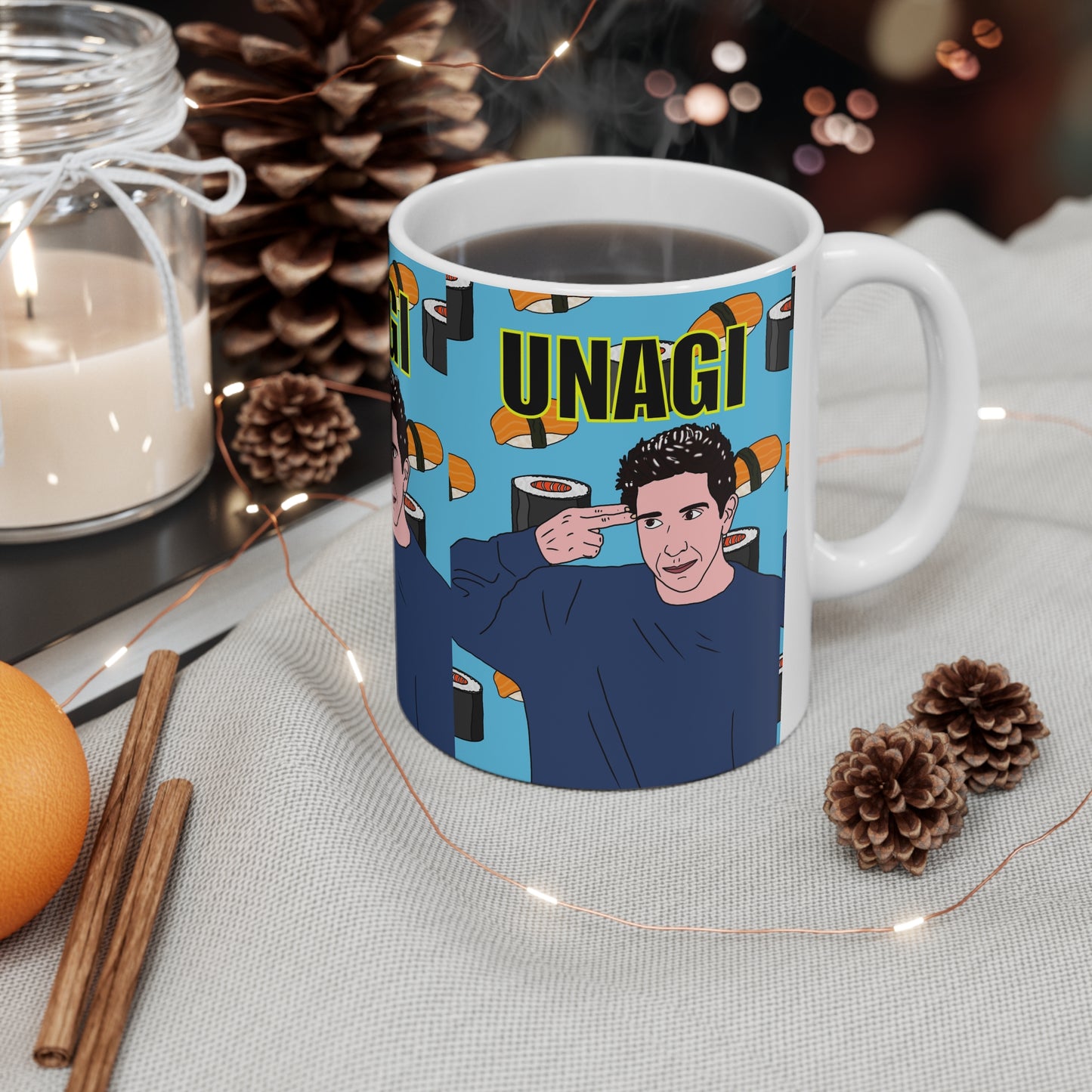 Unagi Mug – Funny Ross Geller Sushi Coffee Cup (11oz & 15oz)