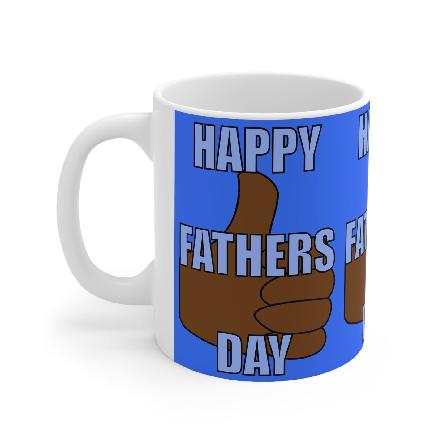 Father's Day Thumbs-Up Coffee Mug — "Happy Fathers Day" Ceramic