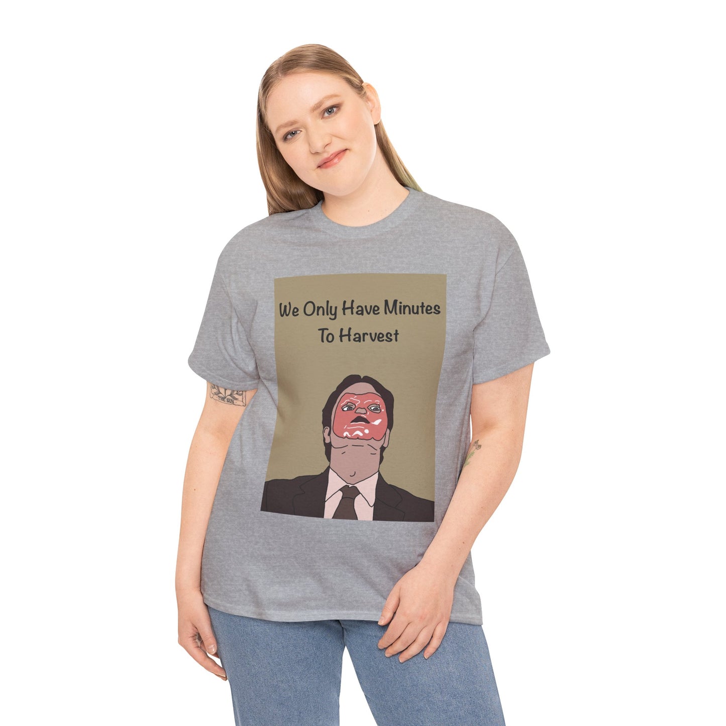 The Office Dwight Schrute Graphic T-Shirt — 'We Only Have Minutes To Harvest'