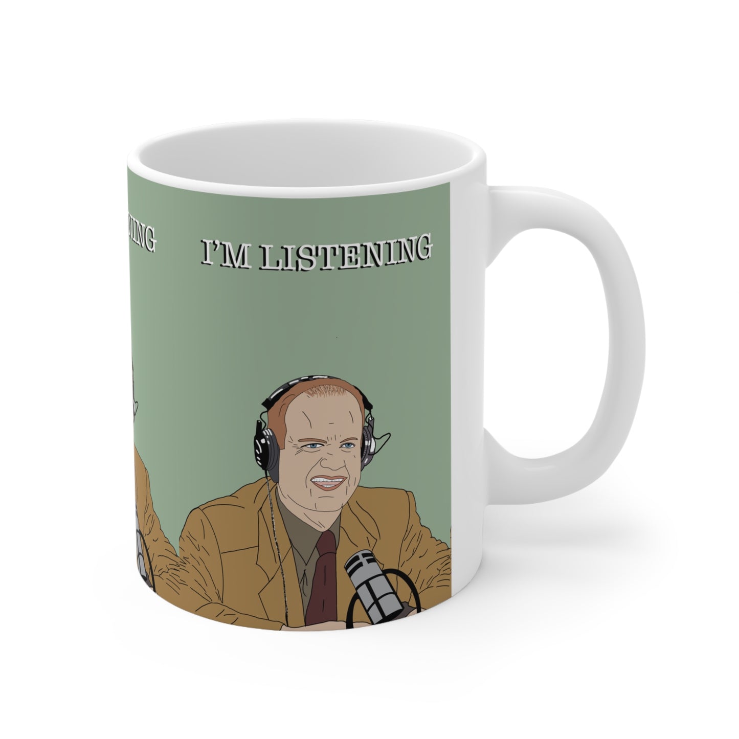 Frasier I'm Listening Coffee Mug — Retro Radio Host Ceramic Mug