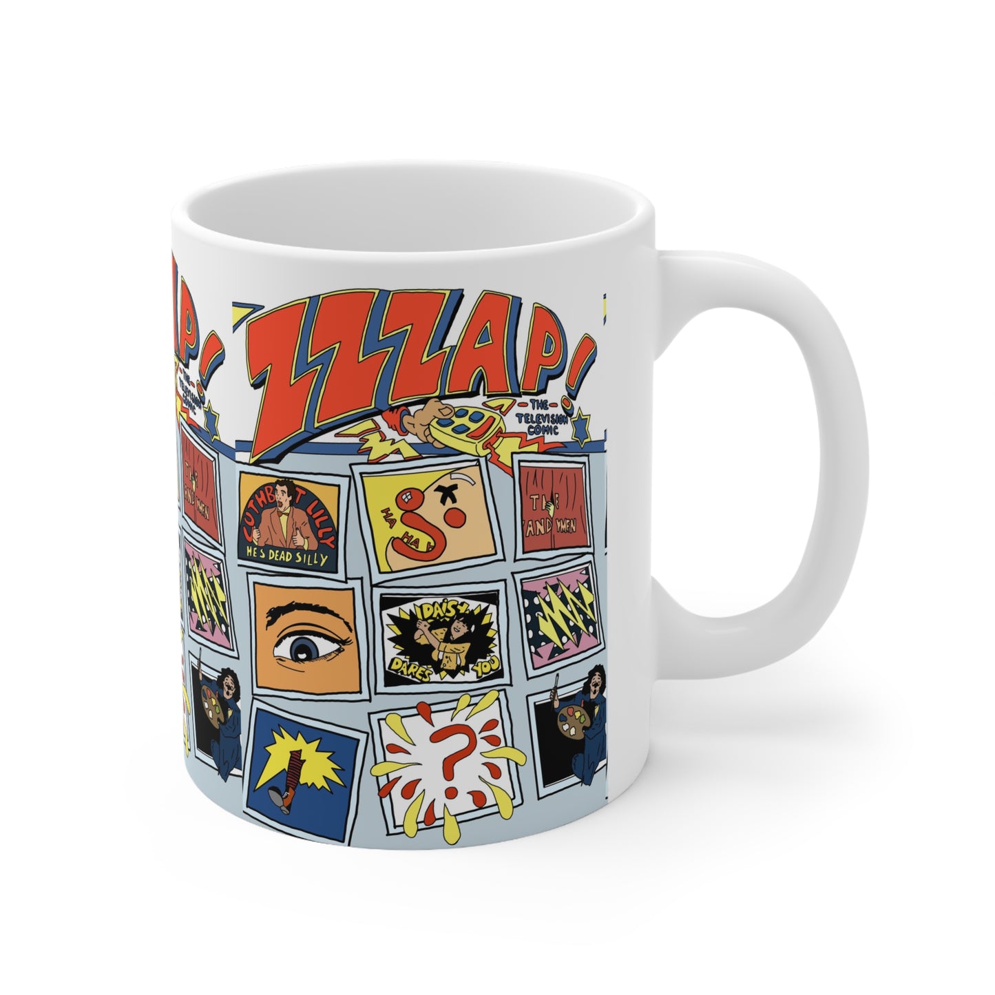 Zzzap 90s TV Ceramic Coffee Mug — 'ZZZAP!' Pop Art 11oz & 15oz