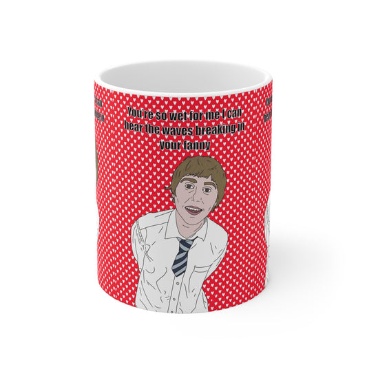 Jay Cartwright The Inbetweeners Red Polka Dot Novelty Coffee Mug  "You're so wet for me I can hear the waves breaking in your tummy" — [...]