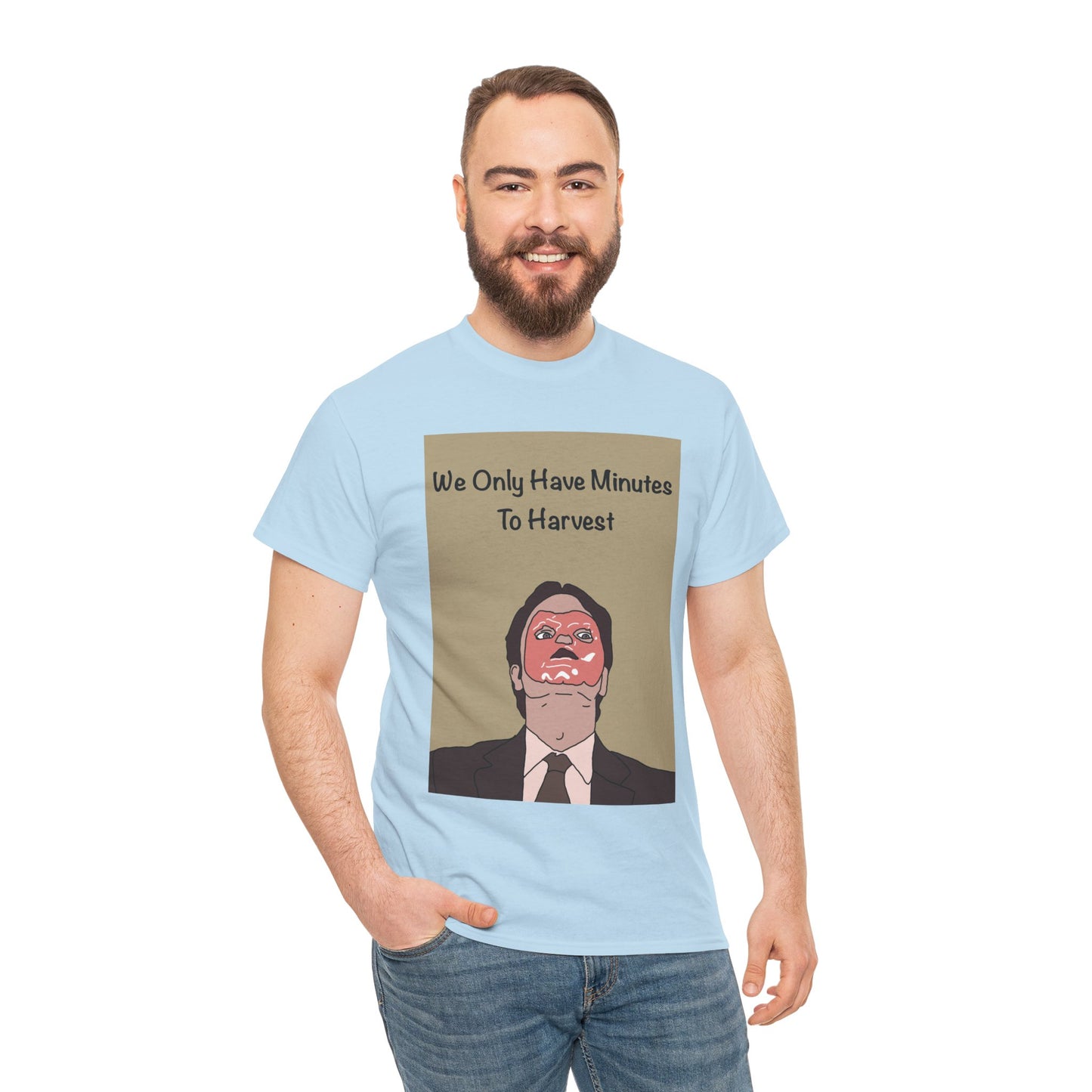 The Office Dwight Schrute Graphic T-Shirt — 'We Only Have Minutes To Harvest'